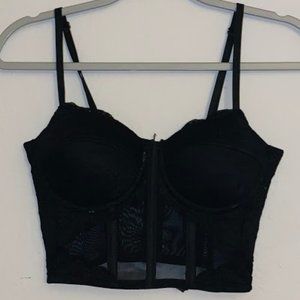 BLACK BUSTIER LACED  TOP